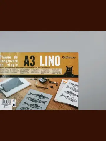 Brause Linolplatte A3 aus Vinyl - grau