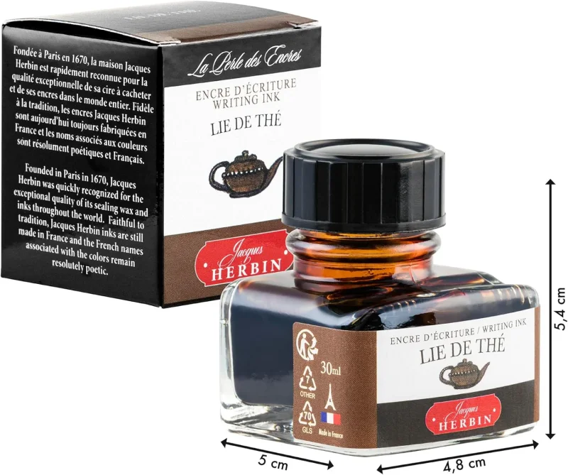 J.Herbin Schreibtinte, La Perle des Encres, Flakon 30ml - Teebraun