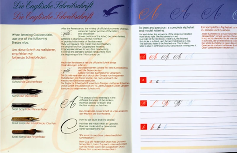 Brause Kalligrafie Übungsheft Junior, Version DE/ENG