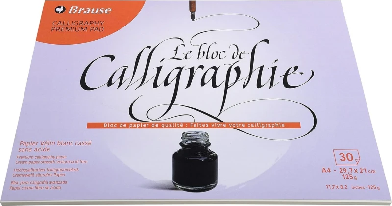 Brause Kalligrafieblock A4, 30 Blatt altweiß 125g - Creme