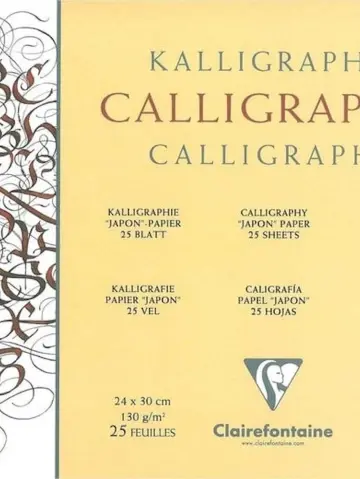 Clairefontaine Kalligrafieblock, 25 Blatt 24x30 cm, kopfgeleimt, 130g