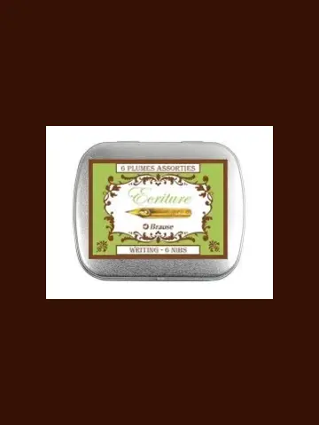 Brause Metallbox mit 6 Schreibfedern