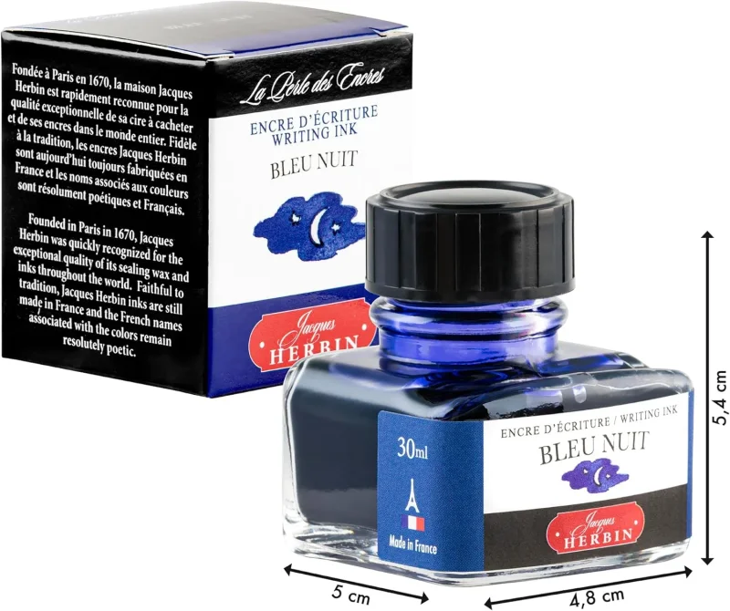 J.Herbin Schreibtinte, La Perle des Encres, Flakon 30ml - Mitternachtsblau