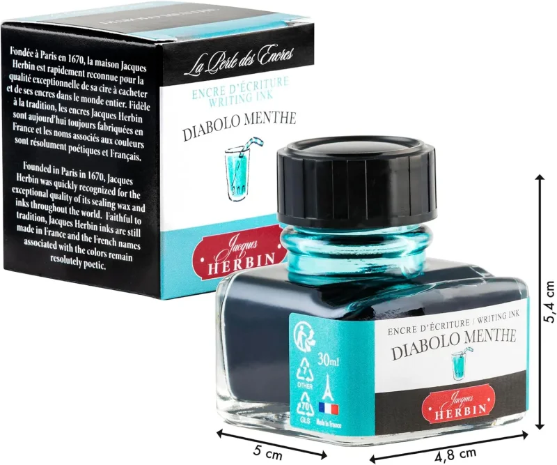 J.Herbin Schreibtinte, La Perle des Encres, Flakon 30ml - Pfefferminzgrün
