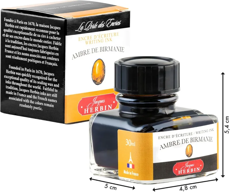 J.Herbin Schreibtinte, La Perle des Encres, Flakon 30ml - Bernsteinfarben