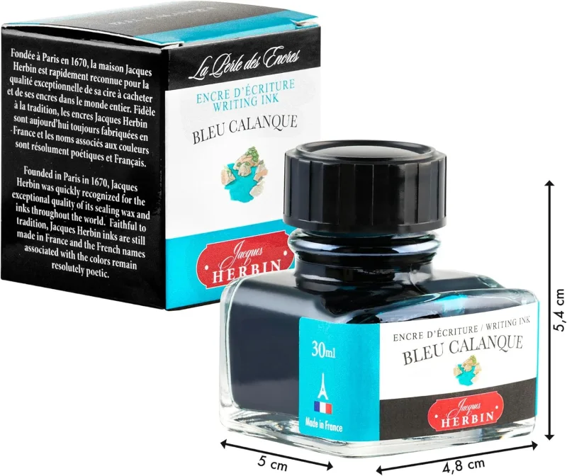 J.Herbin Schreibtinte, La Perle des Encres, Flakon 30ml - Türkisblau