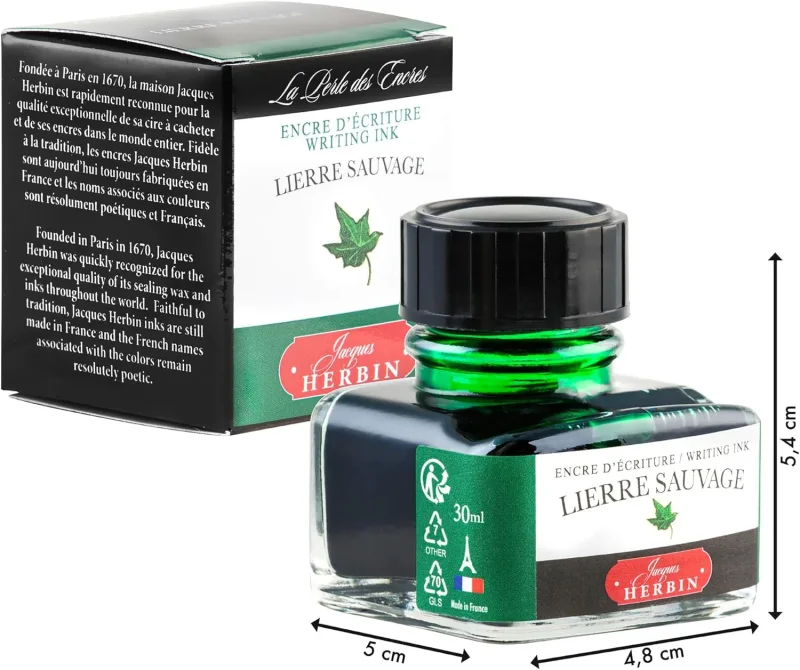 J.Herbin Schreibtinte, La Perle des Encres, Flakon 30ml - Efeugrün
