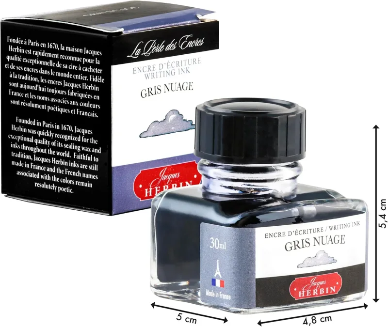 J.Herbin Schreibtinte, La Perle des Encres, Flakon 30ml - Wolkengrau
