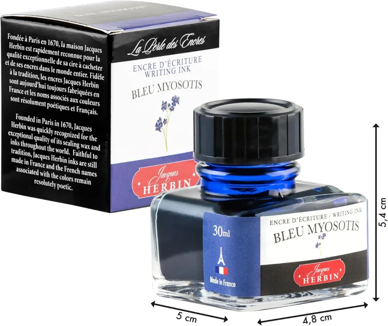 J.Herbin Schreibtinte, La Perle des Encres, Flakon 30ml - Vergissmeinnichtblau