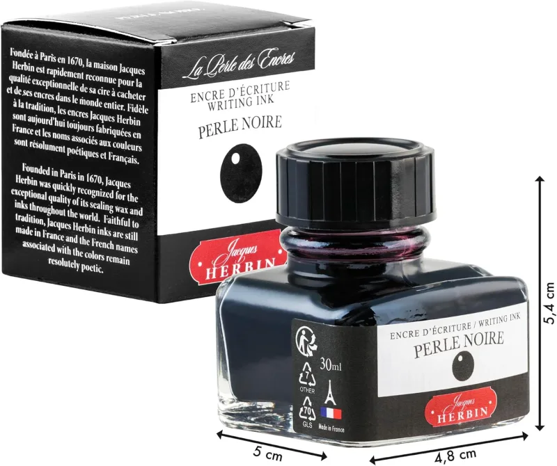 J.Herbin Schreibtinte, La Perle des Encres, Flakon 30ml - Schwarz