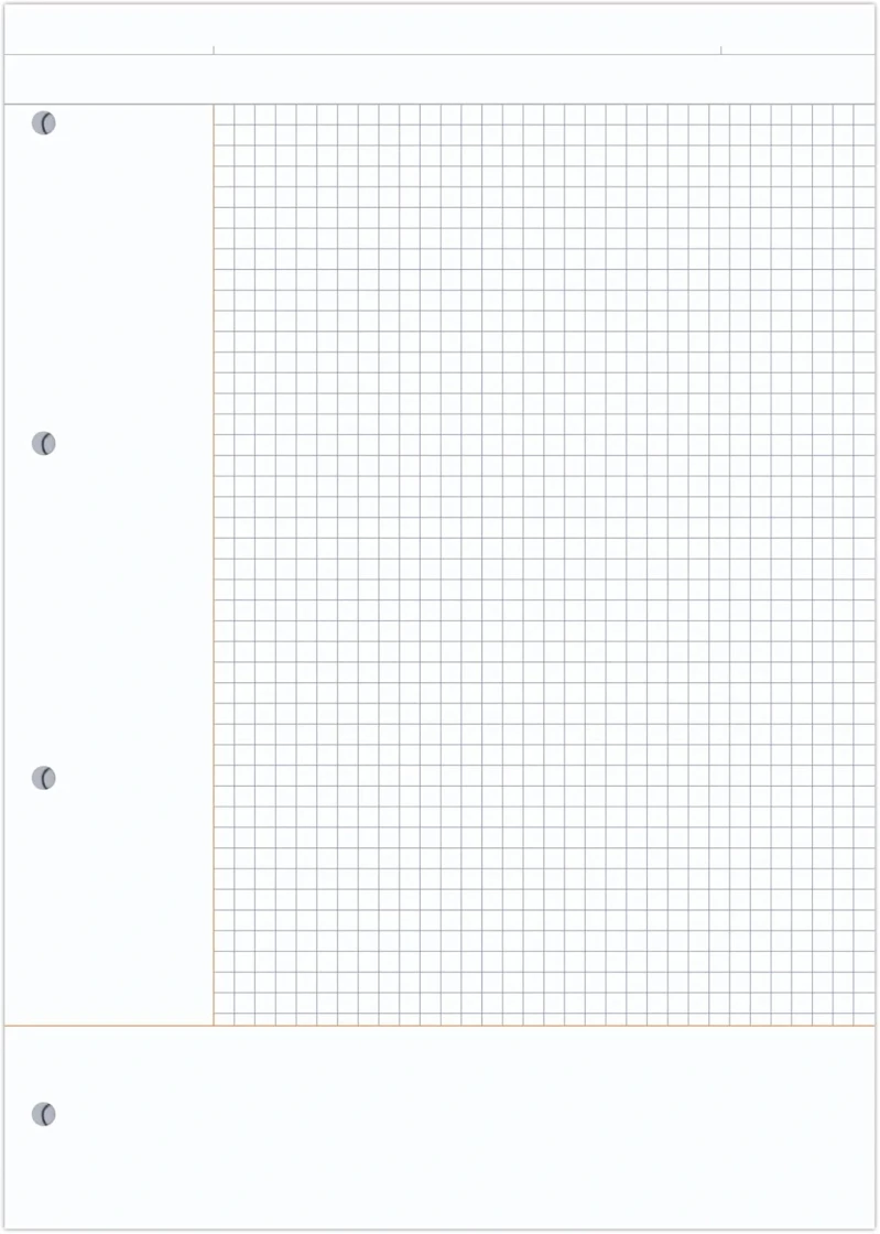 Kursus-Block CORNELL, A4, 100 Blatt kariert 90g, 4-fach gelocht