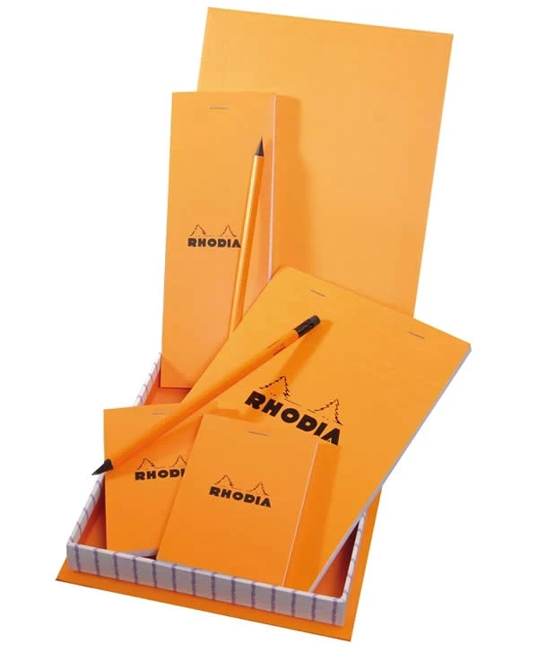 Rhodia Schreibset "Essential-Box", Blöcke kariert, 22,8x18x3 cm - Orange