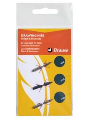 Zeichen-Set mit 3 Zeichenfedern für Skizze und Illustration